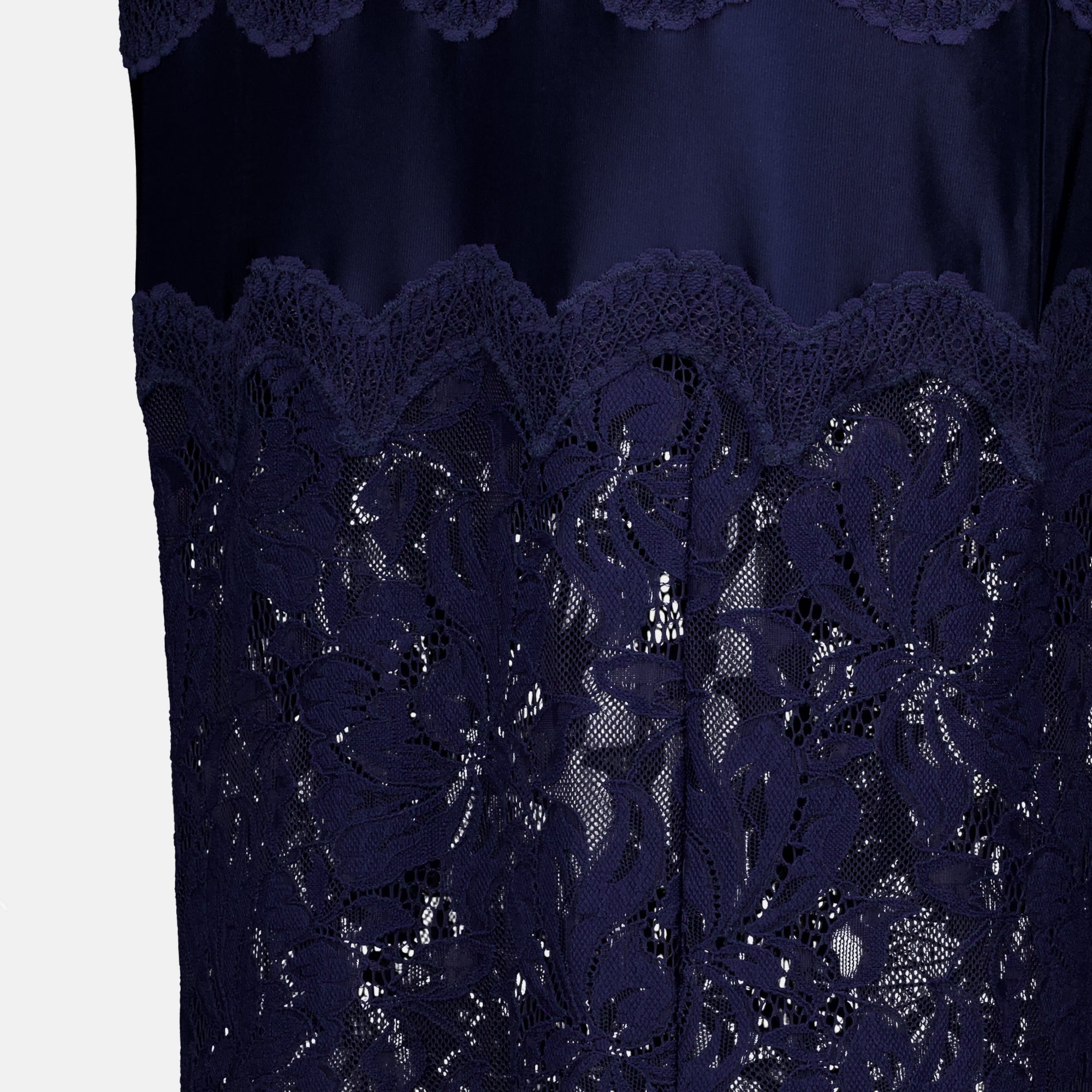 Jupes Falda Midi de Encaje Azul Marino Rabanne Bleu foncé Femme