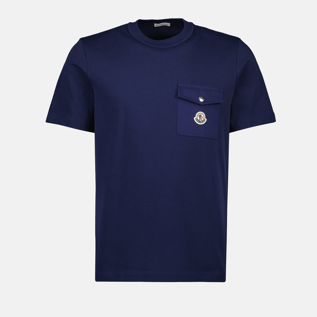 T-shirts T-shirt logo avec poche Moncler Bleu foncé Homme
