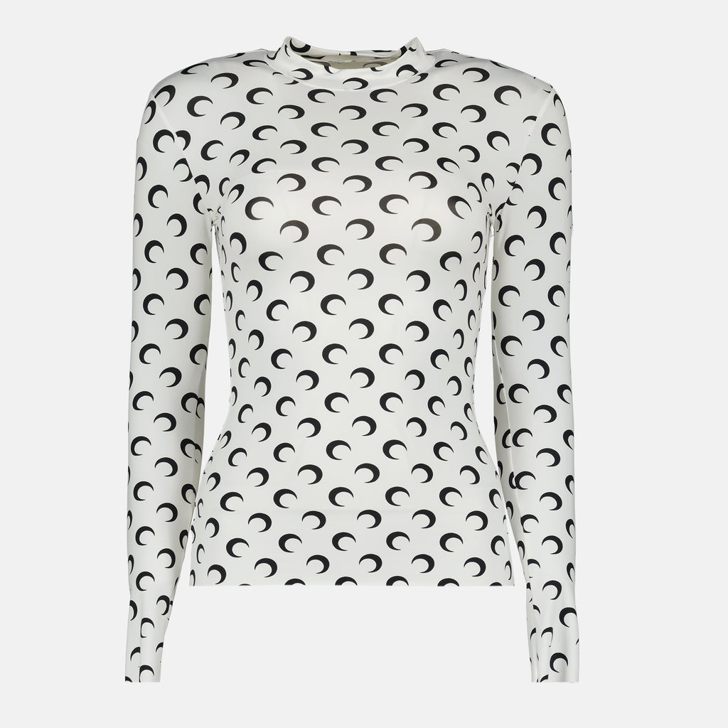 Bild des Damen Top Jersey Moon Artikels von Marine Serre - Herbst-Winter Saison 2025 - Frontalansicht