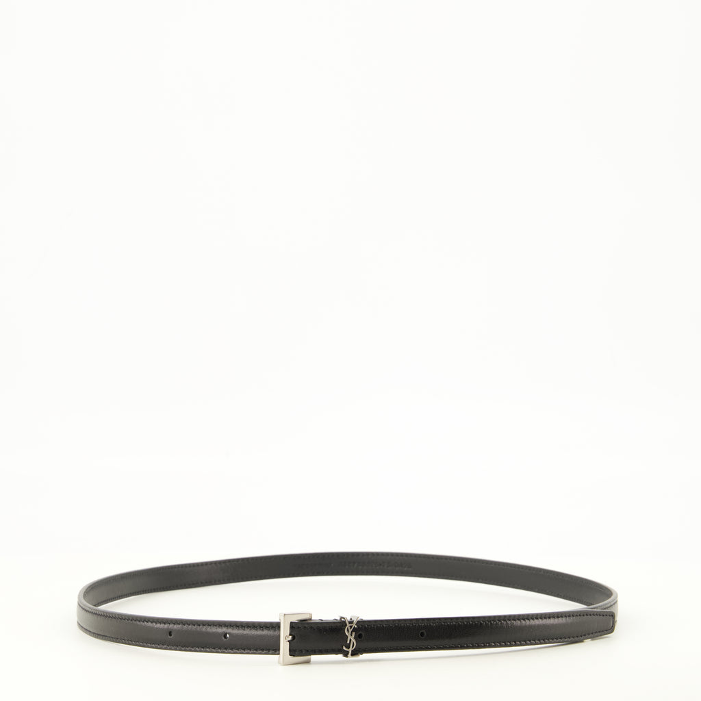 Ceintures Cassandre Slim Belt Black Saint Laurent Noir Femme