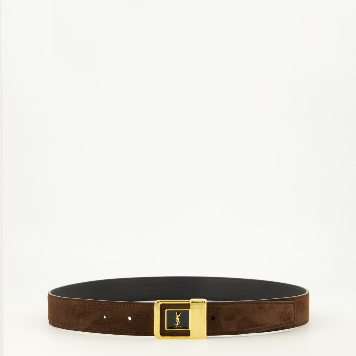 Ceintures 66 Belt in Brown Suede Saint Laurent Marron Femme