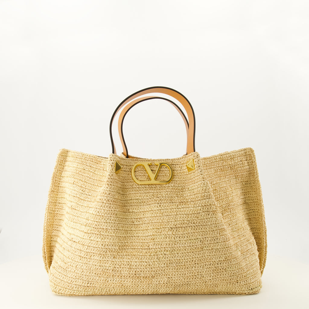 Sacs cabas 미디엄 스트로우 썸머 토트 Valentino Garavani Beige Femme