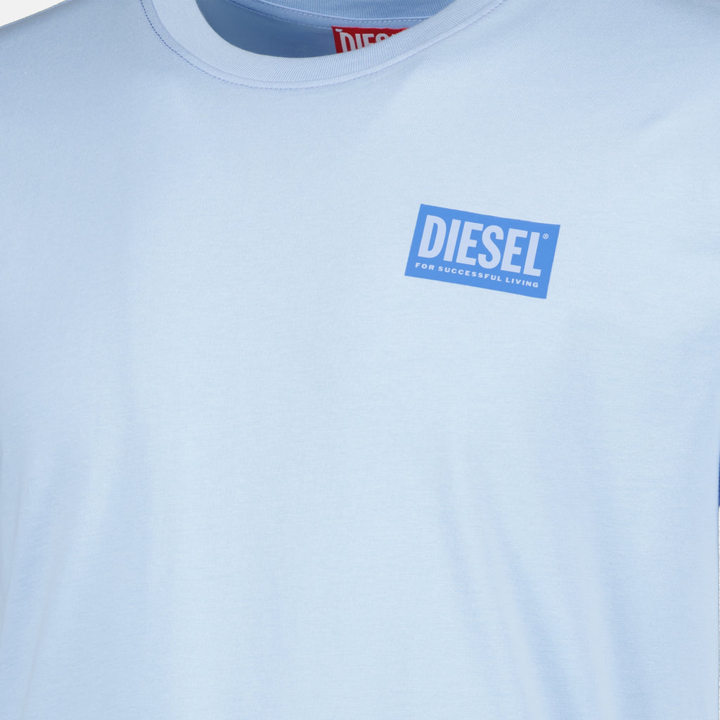 Image de l'article T-shirt T-Norm bleu en coton de la marque Diesel pour Homme - Saison Printemps-Été 2026 - Vue détaillée_1
