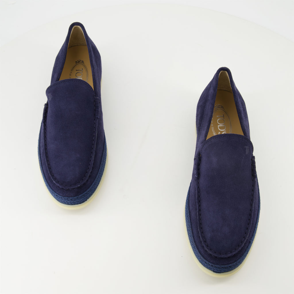 Loafers Suede Leather Loafers Tod's Blue Homme