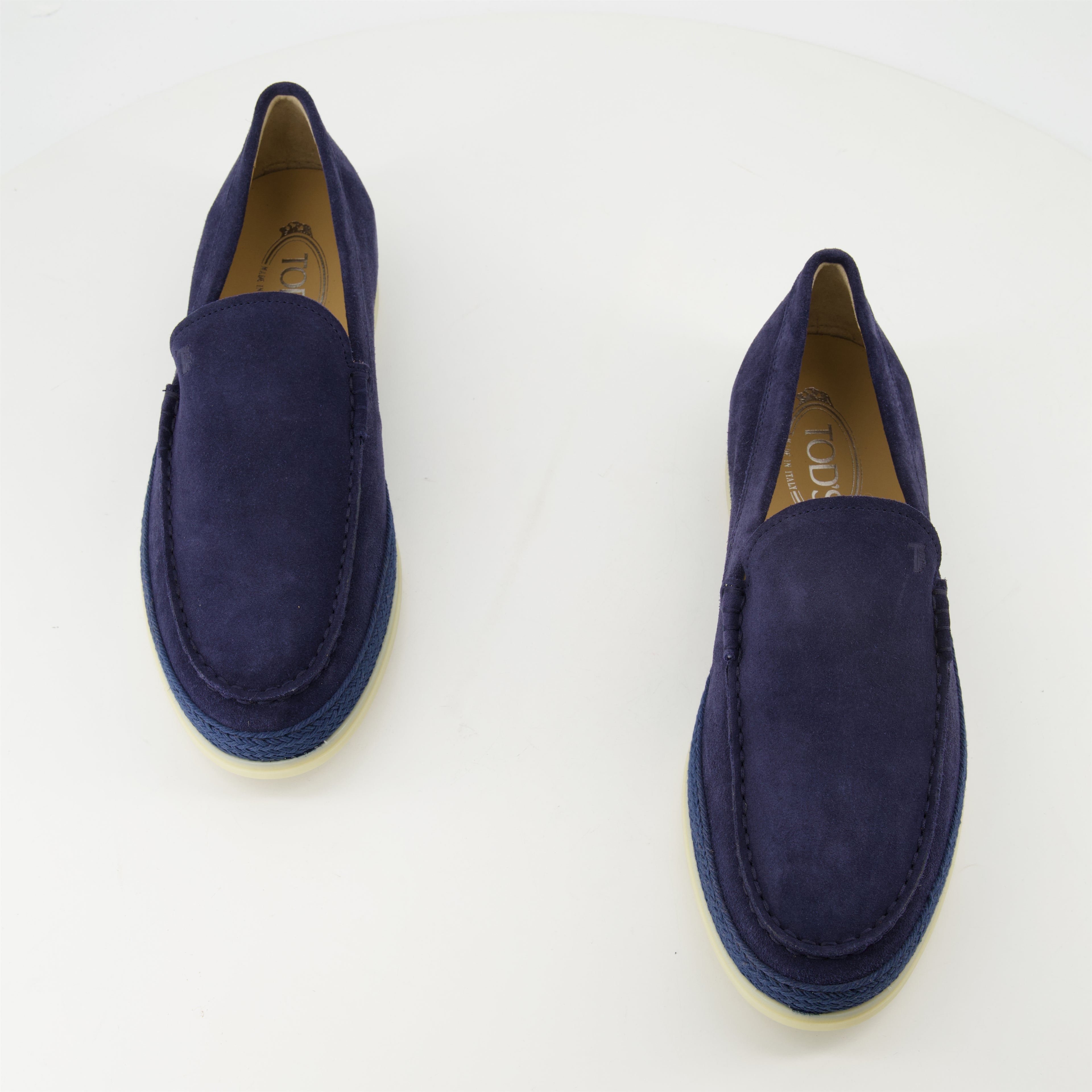 Loafers Suede Leather Loafers Tod's Blue Homme