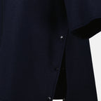 Giubbotti Cappotto in Lana Con Zip Moncler Blu scuro Donne