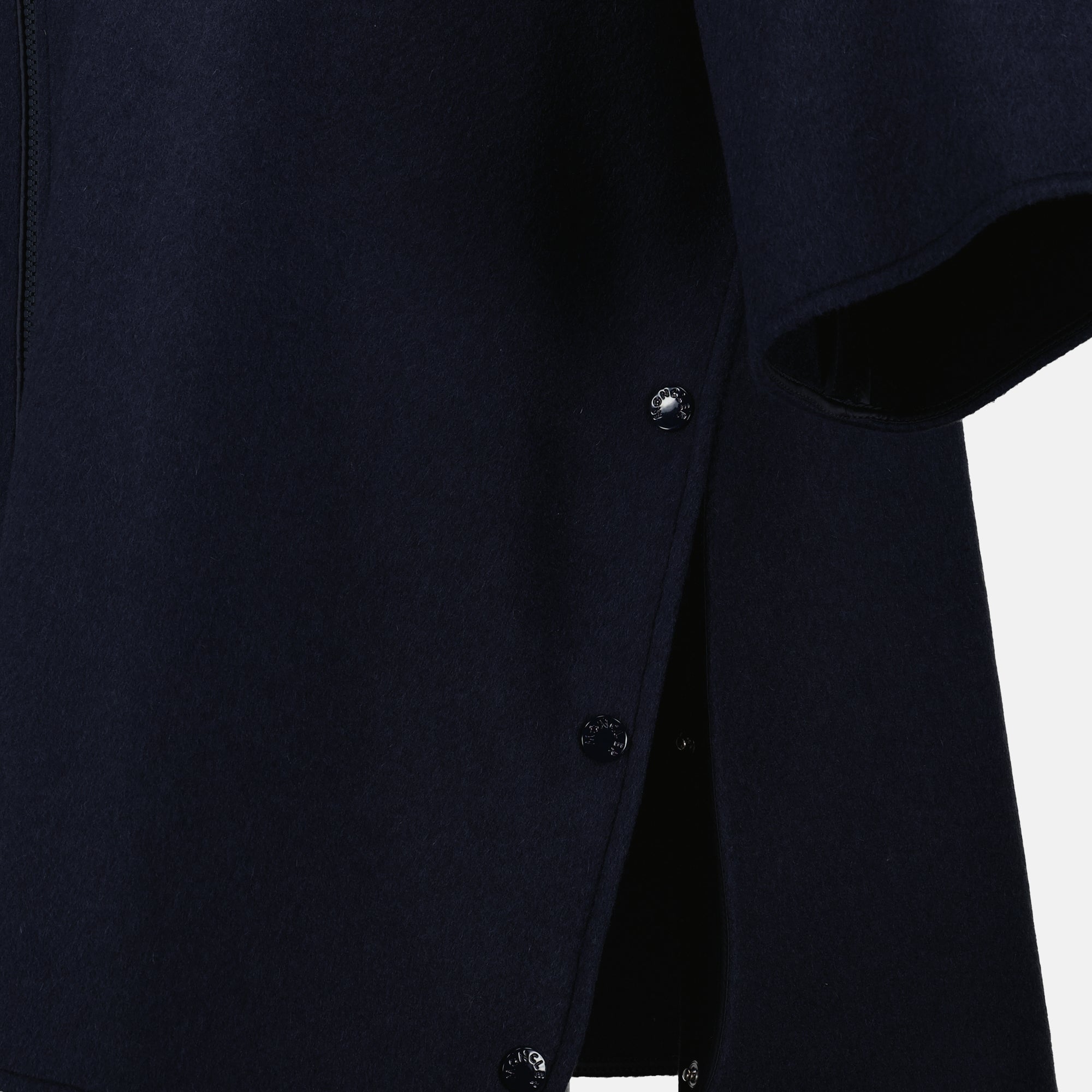 Giubbotti Cappotto in Lana Con Zip Moncler Blu scuro Donne