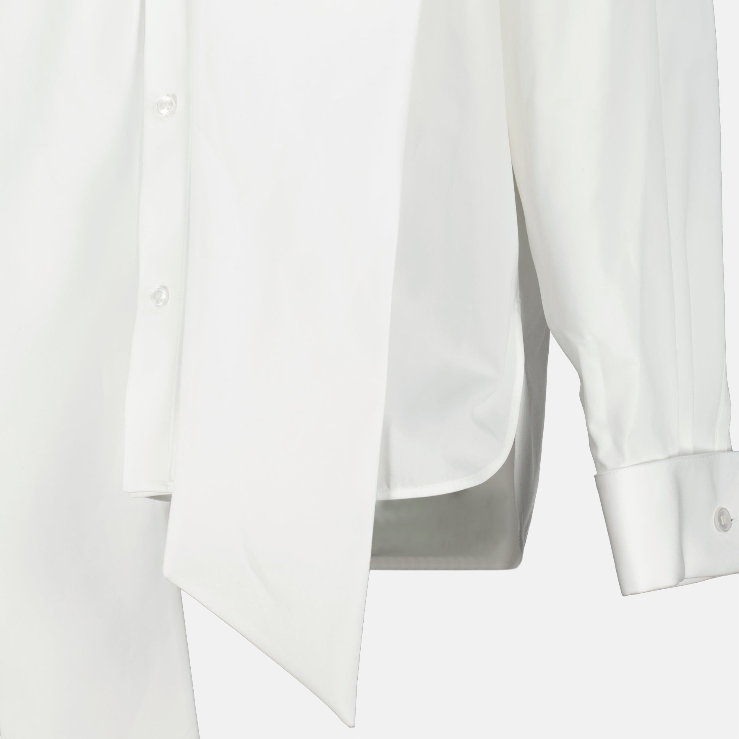 Chemises Camisa con Pajarita en Popelín Blanco Saint Laurent Blanc Femme