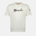 T-shirts Embroidered Logo T-shirt Moncler White Homme