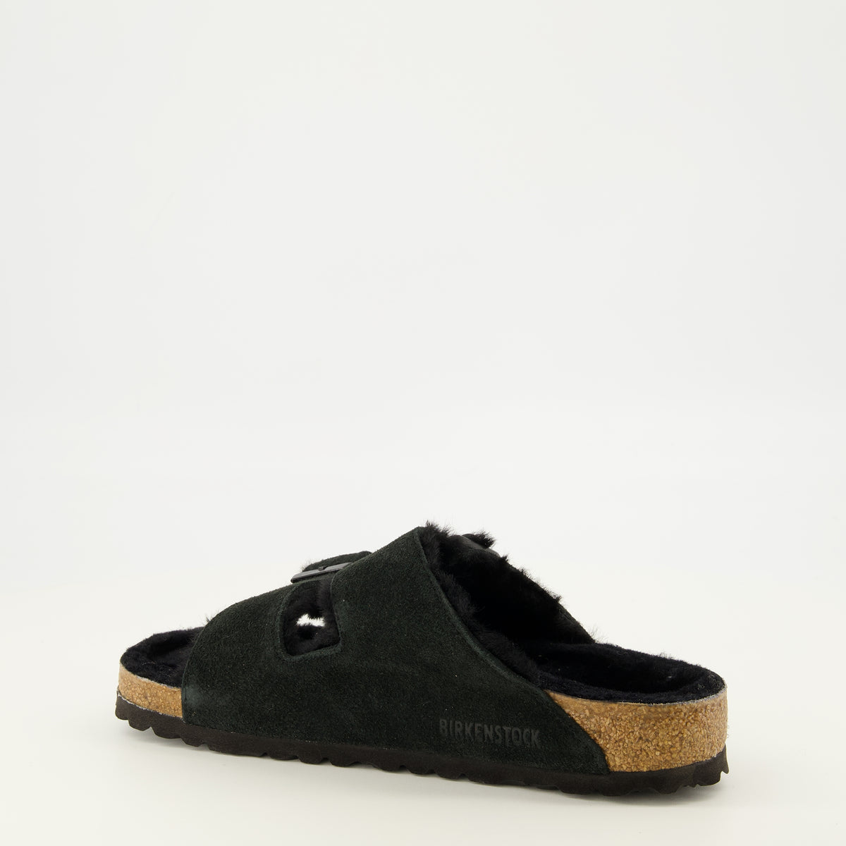 Chaussures ouvertes 블랙 퍼 아리조나 샌들 Birkenstock Noir Unisexe