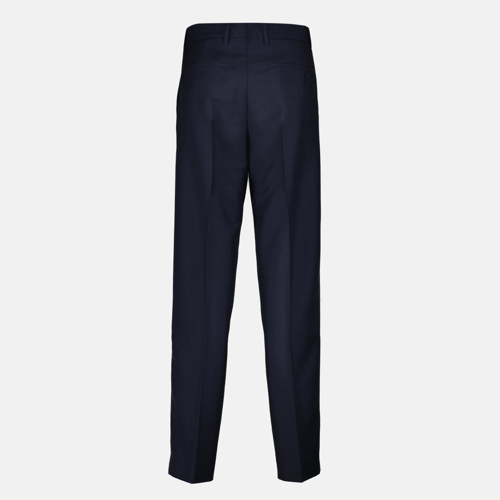 Pantalons 어두운 파란색 울 시가렛 팬츠 Miu Miu Bleu foncé Femme