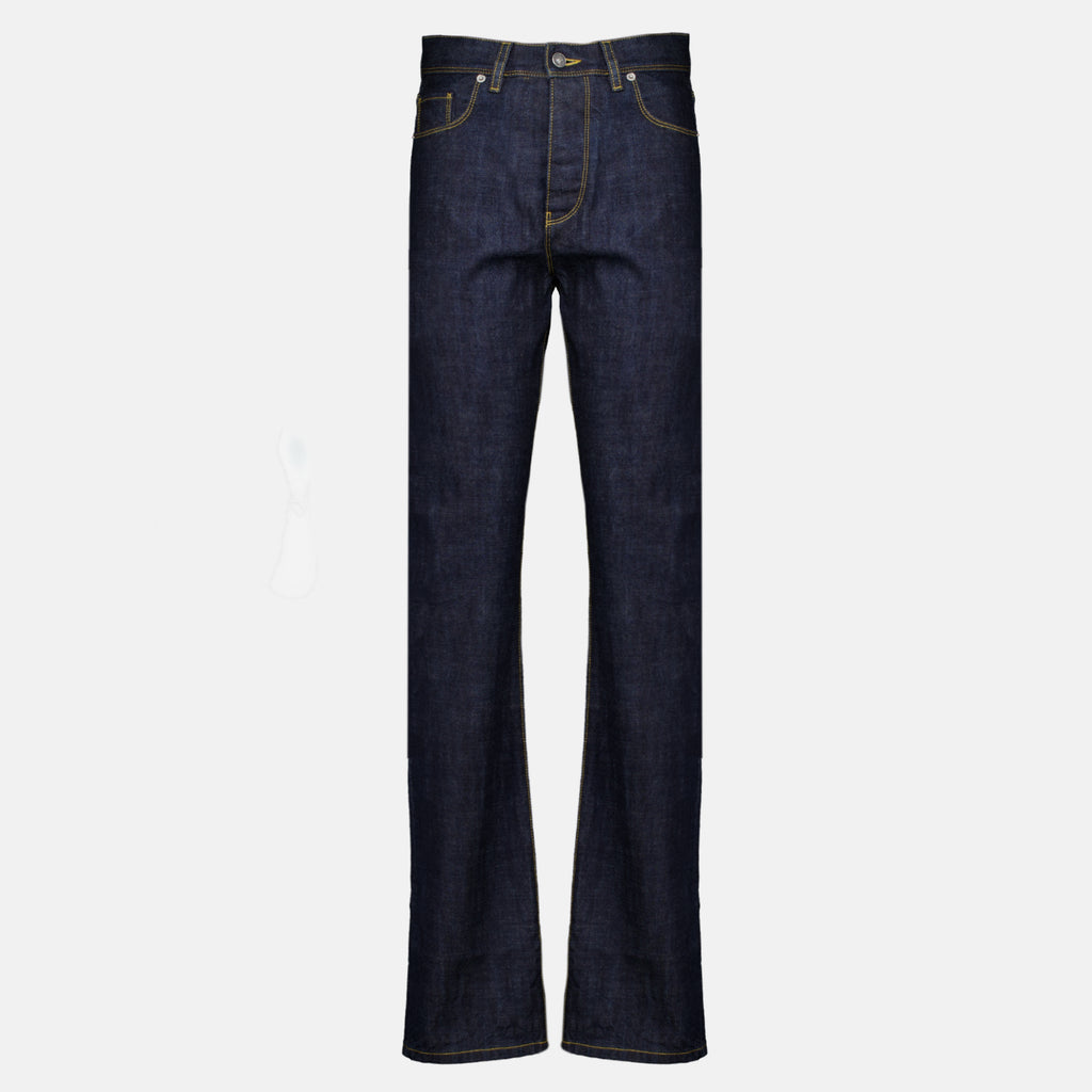 Pantalons 대조적인 노란색 스티칭이 있는 슬림 진 Fendi Bleu foncé Homme