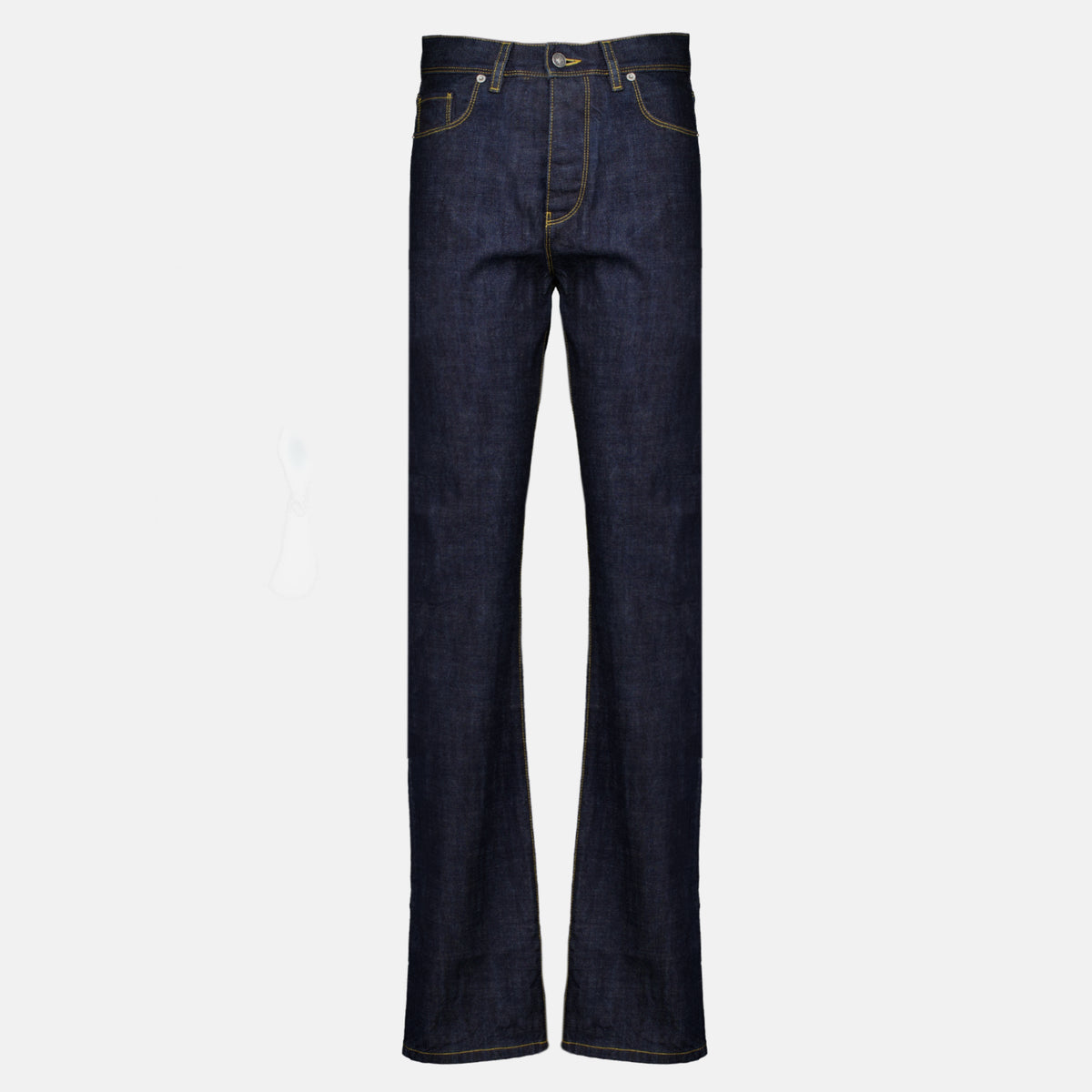 Pantalons 대조적인 노란색 스티칭이 있는 슬림 진 Fendi Bleu foncé Homme