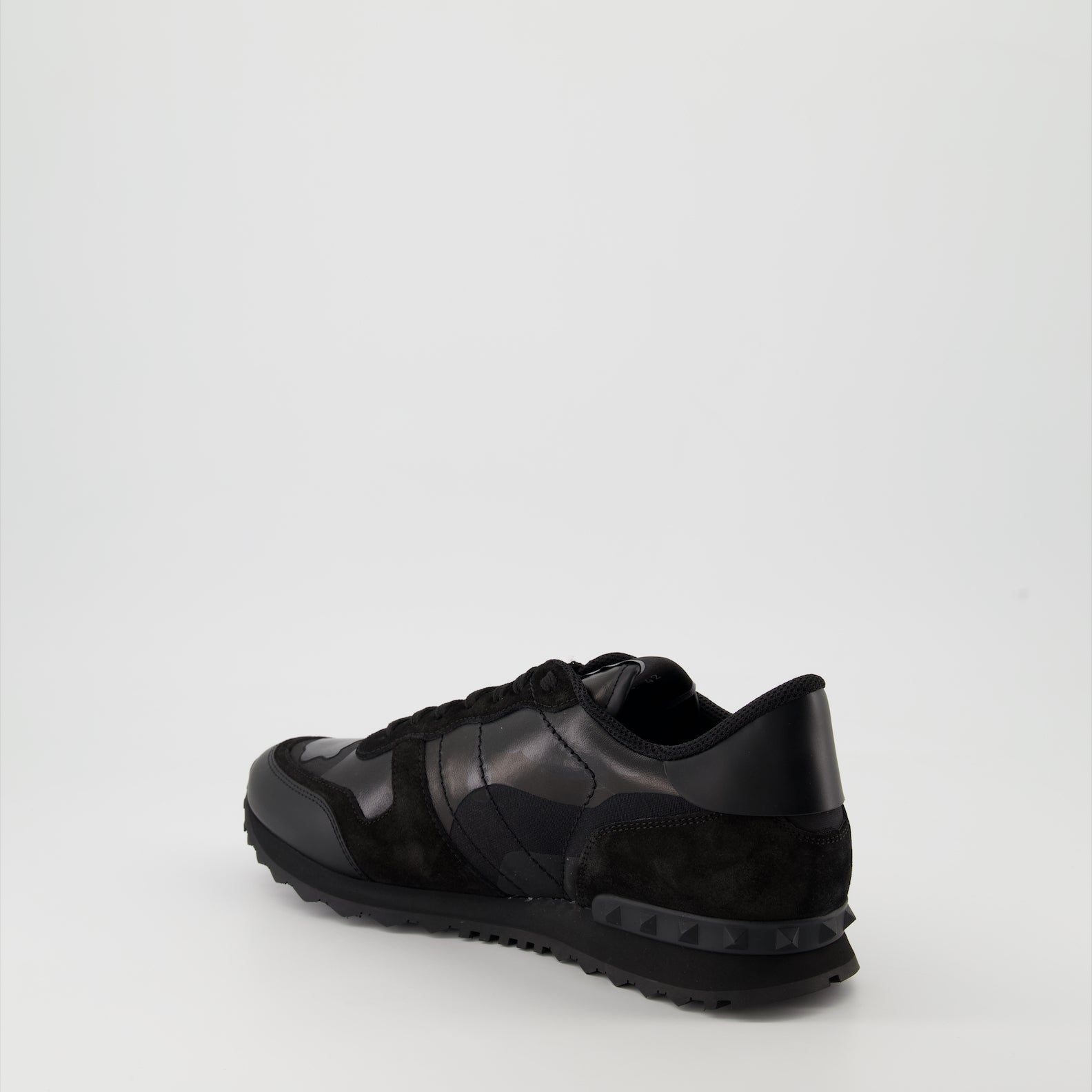 Baskets Baskets Rockrunner camouflage noir en tissu et nappa Valentino Garavani Noir Homme