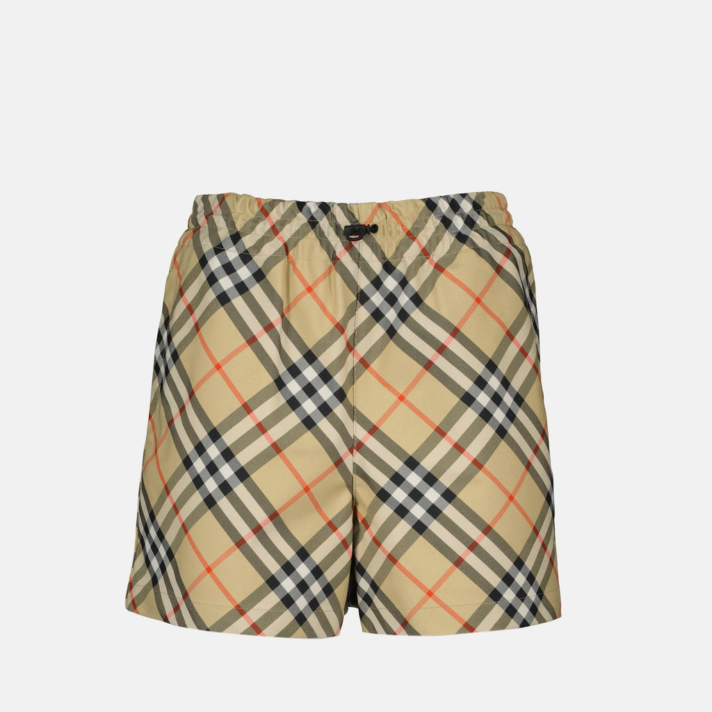 Shorts Shorts a Cuadros Check Burberry Beige Femme