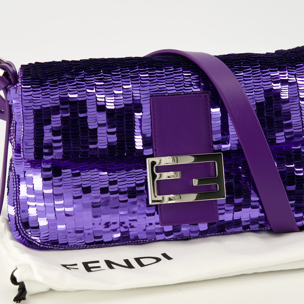 Sacs à main et épaule パープル シークイン バゲットバッグ Fendi Violet Femme