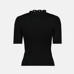 T-shirts Wool Sweater with Link Chain Rabanne Black Femme