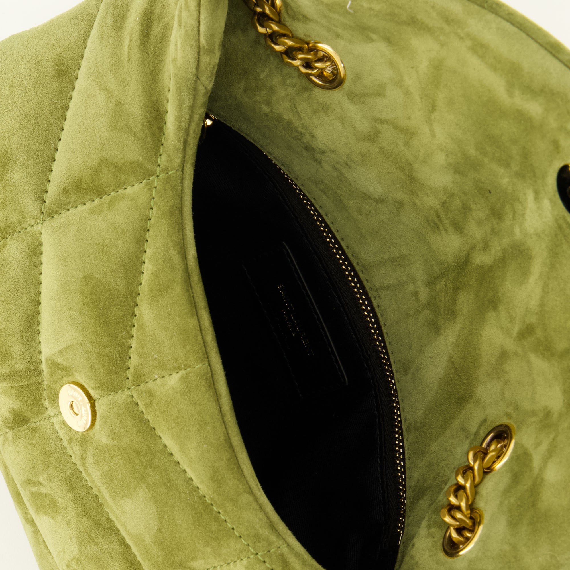 Sacs à main et épaule Grüne Wildleder Puffer Toy Tasche Saint Laurent Vert Femme