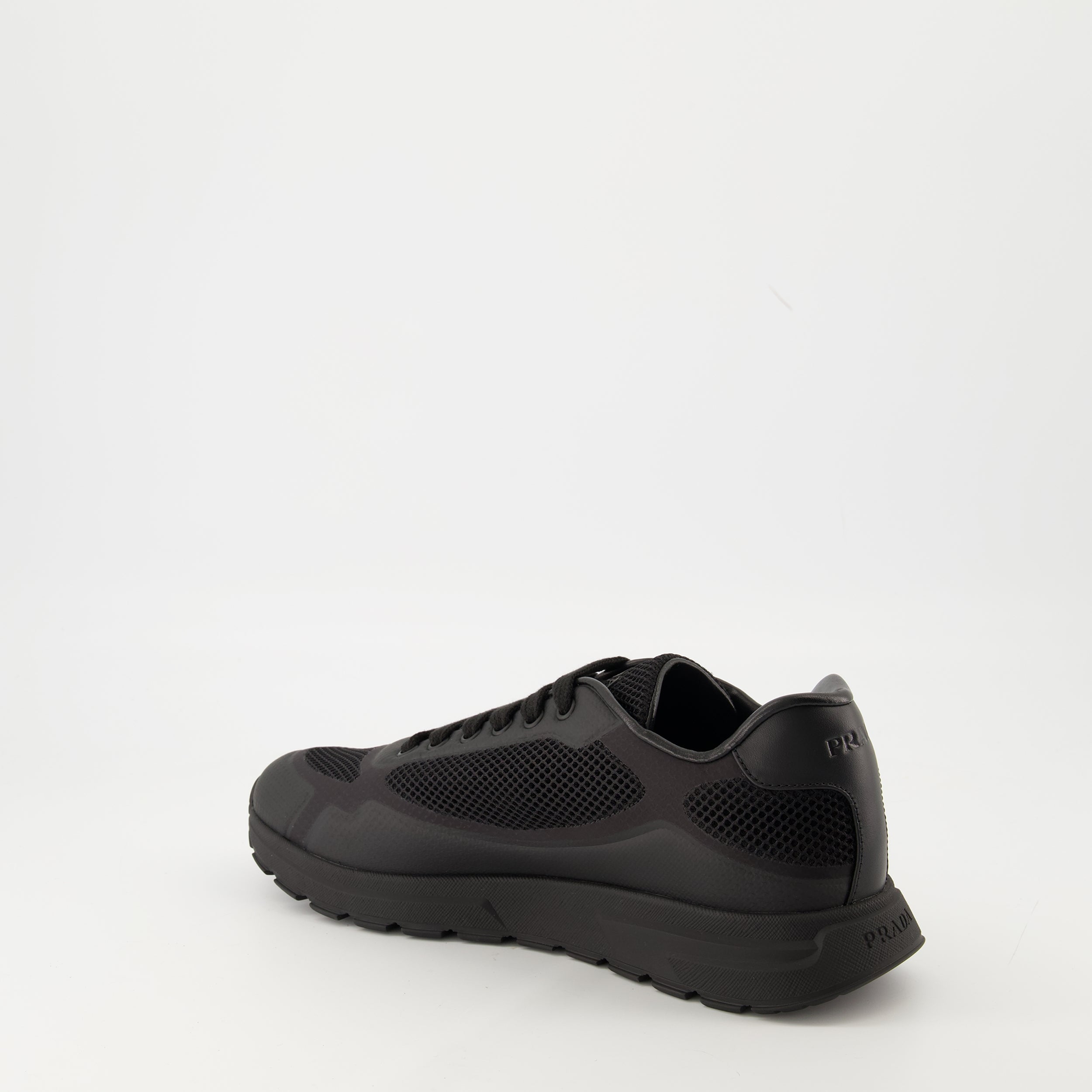 Image of the Prada Men's Prax 2.0 Sneakers - Fall-Winter 2025 - Right Three-Quarter Back View