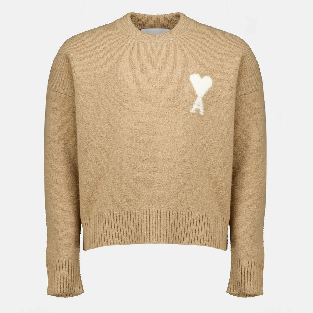 Maille Pull AMI de coeur beige Ami PARIS Beige Unisexe