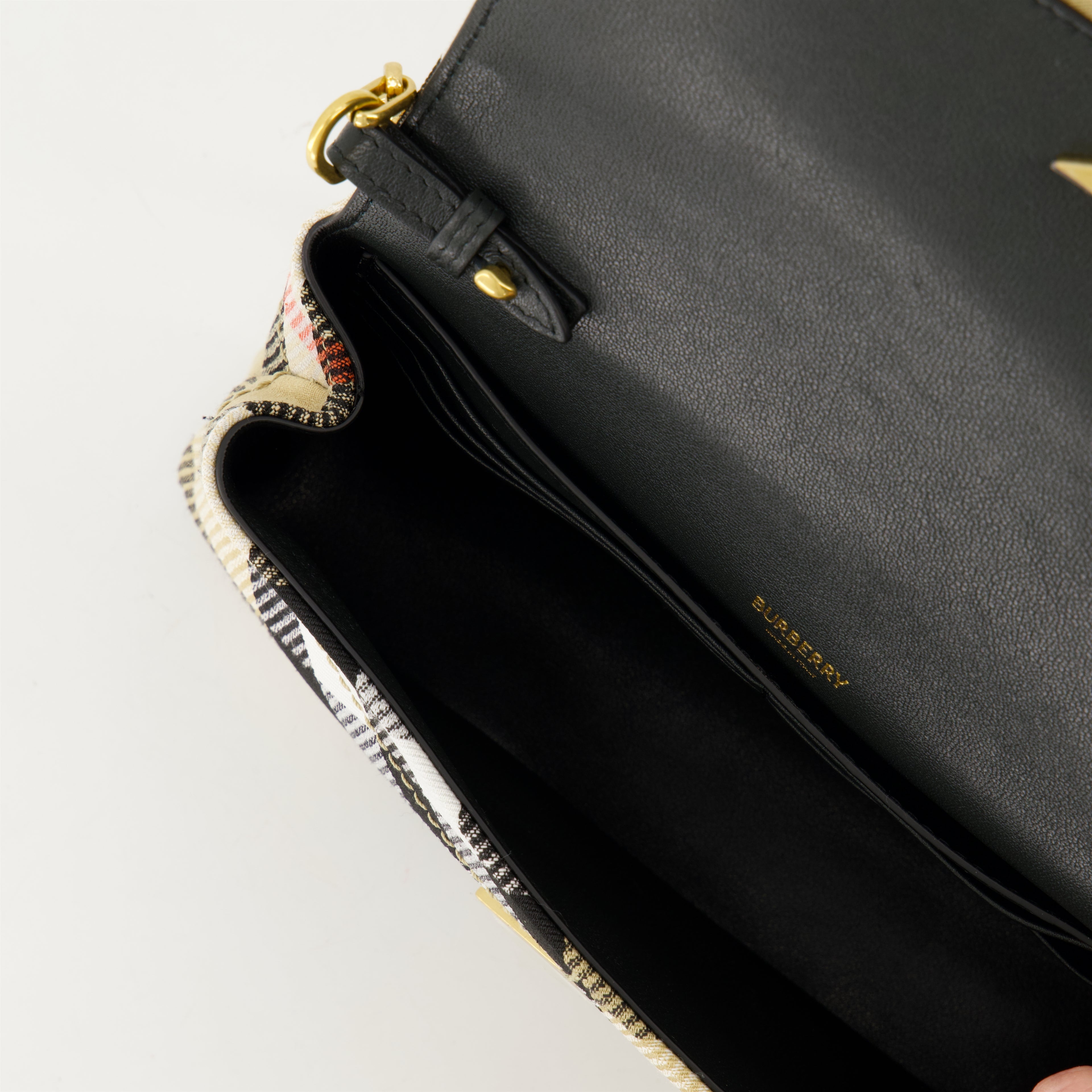 Sacs bandoulière Mini sac Snap à carreaux Burberry Beige Femme