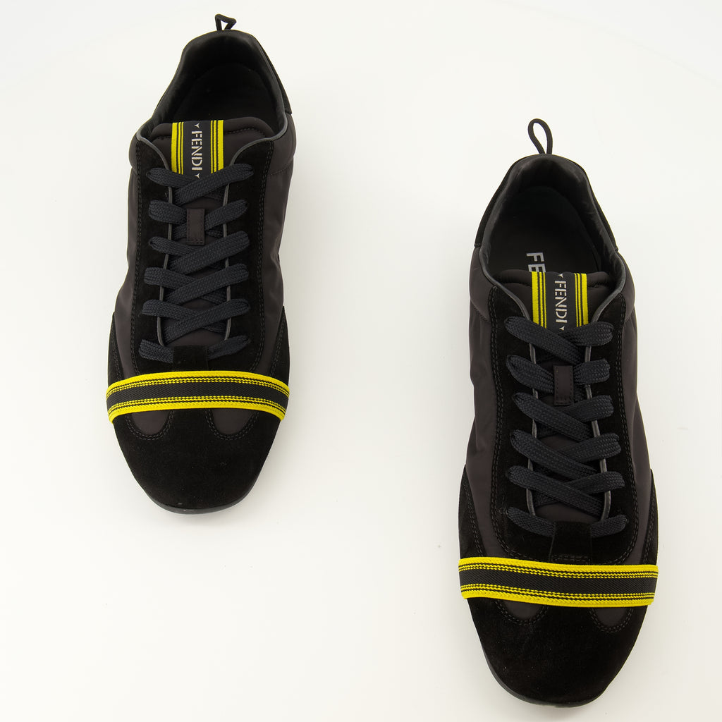 Baskets ブラックラップスニーカー Fendi Noir Homme