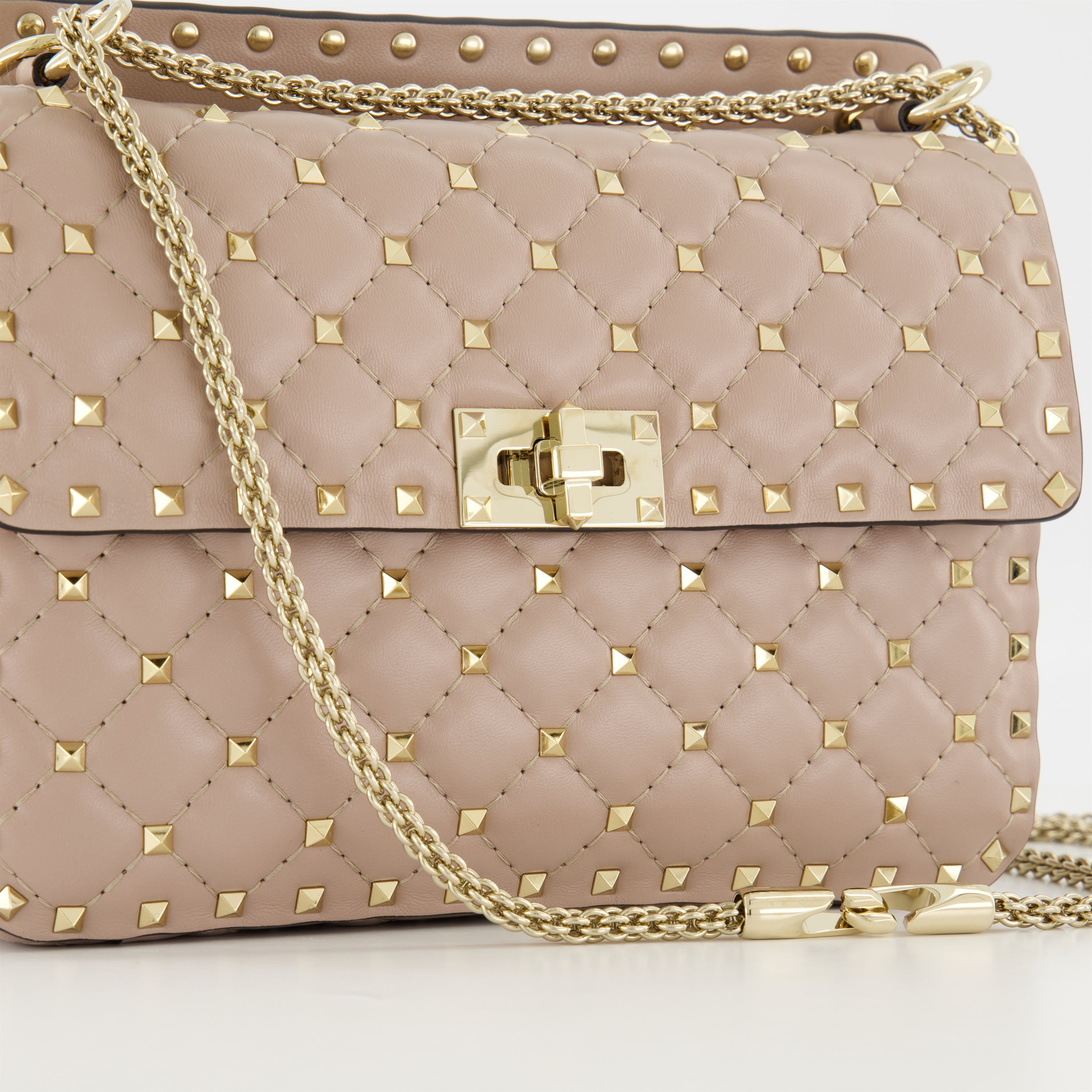 Handtaschen und schultertaschen Rockstud Spike Tasche Valentino Garavani Beige Femme