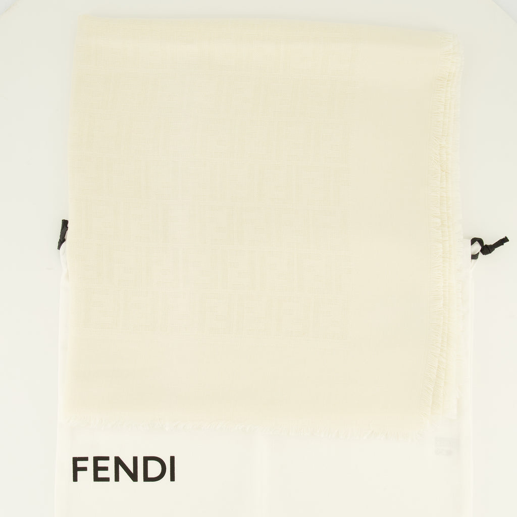 Écharpes, foulards et gants FF 시그니처 스카프 베이지 Fendi Beige Femme
