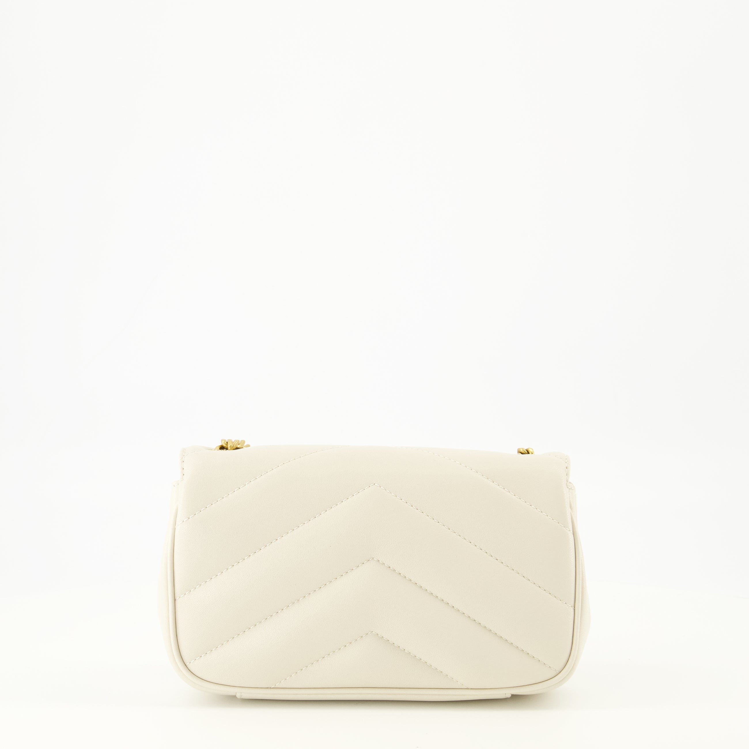Image de l'article Sac Loulou mini blanc de la marque Saint Laurent pour Femme - Saison Printemps-Été 2026 - Vue de Dos