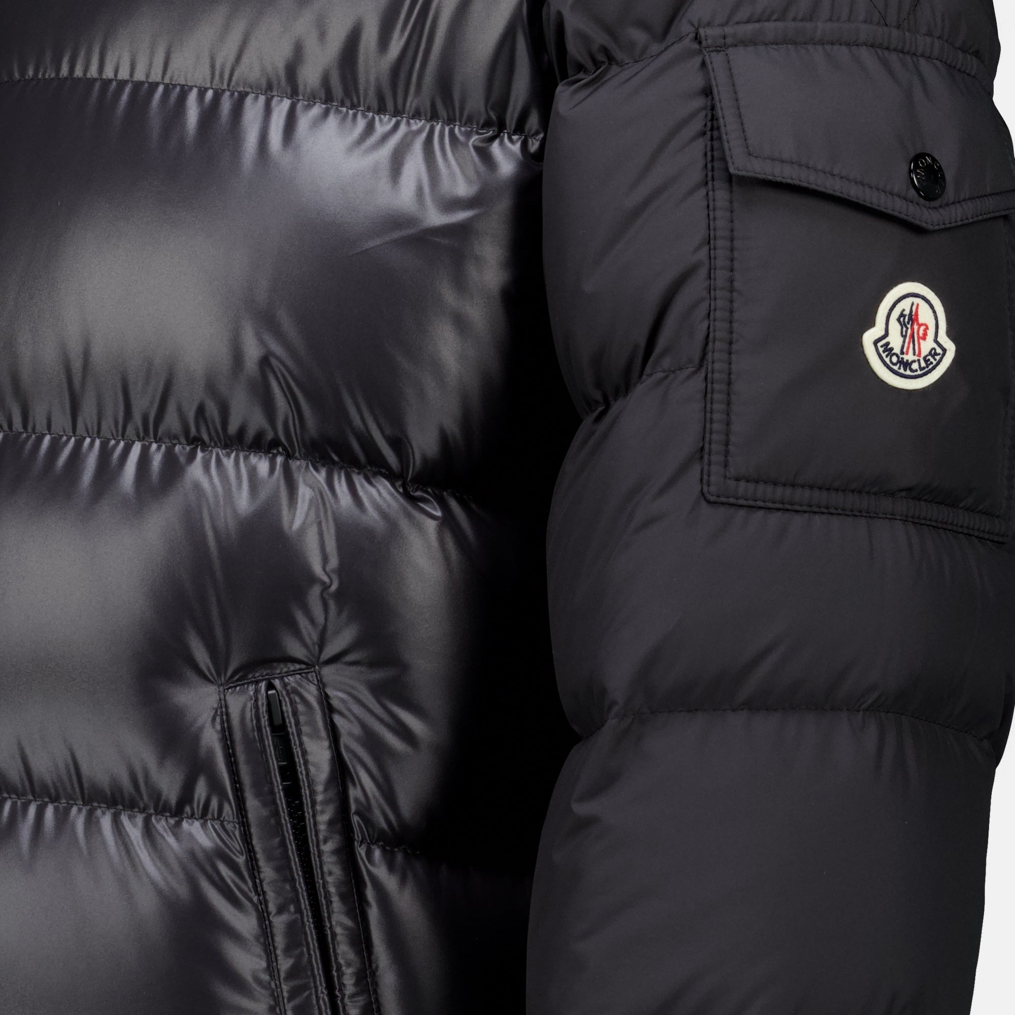 Manteaux Chaqueta de Plumas Negra Maya Moncler Noir Homme