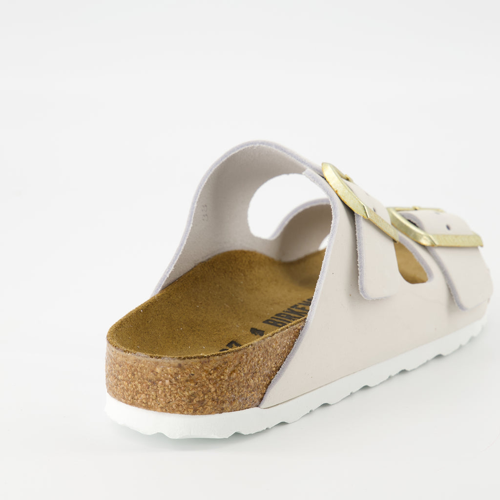 Zapatos abiertos Sandalias Arizona Grises Birkenstock Blanco Femme