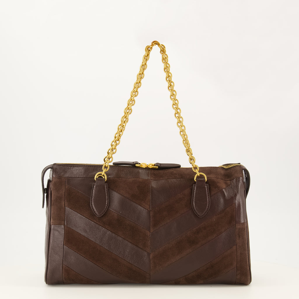Sacs à main et épaule Mittlere Panthea Tasche aus braunem Leder Valentino Garavani Marron Femme