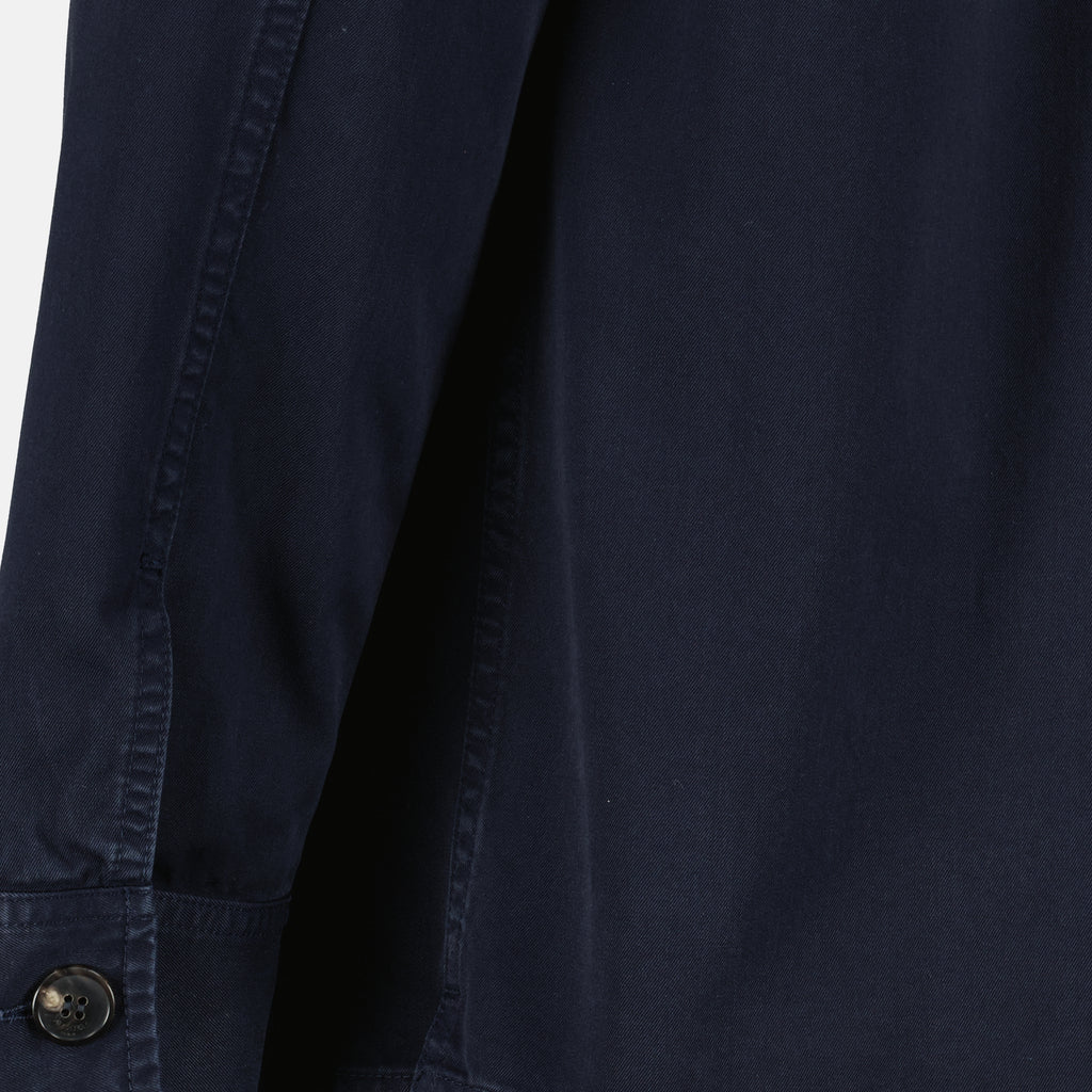 Immagine della camicia overshirt in cotone blu navy di Saint Laurent per uomo - Stagione Primavera-Estate 2026 - Vista Dettagliata 2