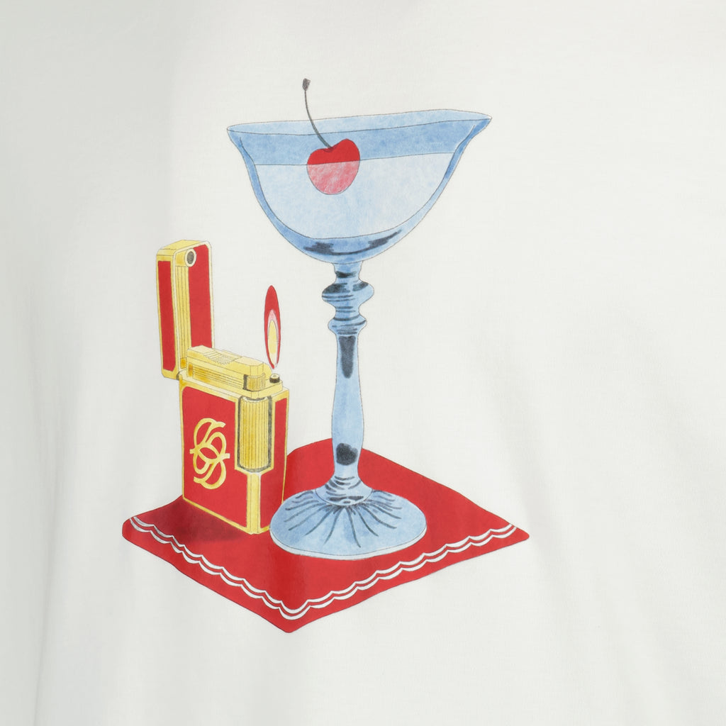 Bild des Drole De Monsieur Cocktail weißen T-Shirts für Männer - Frühjahr-Sommer 2026 - Detailansicht_2
