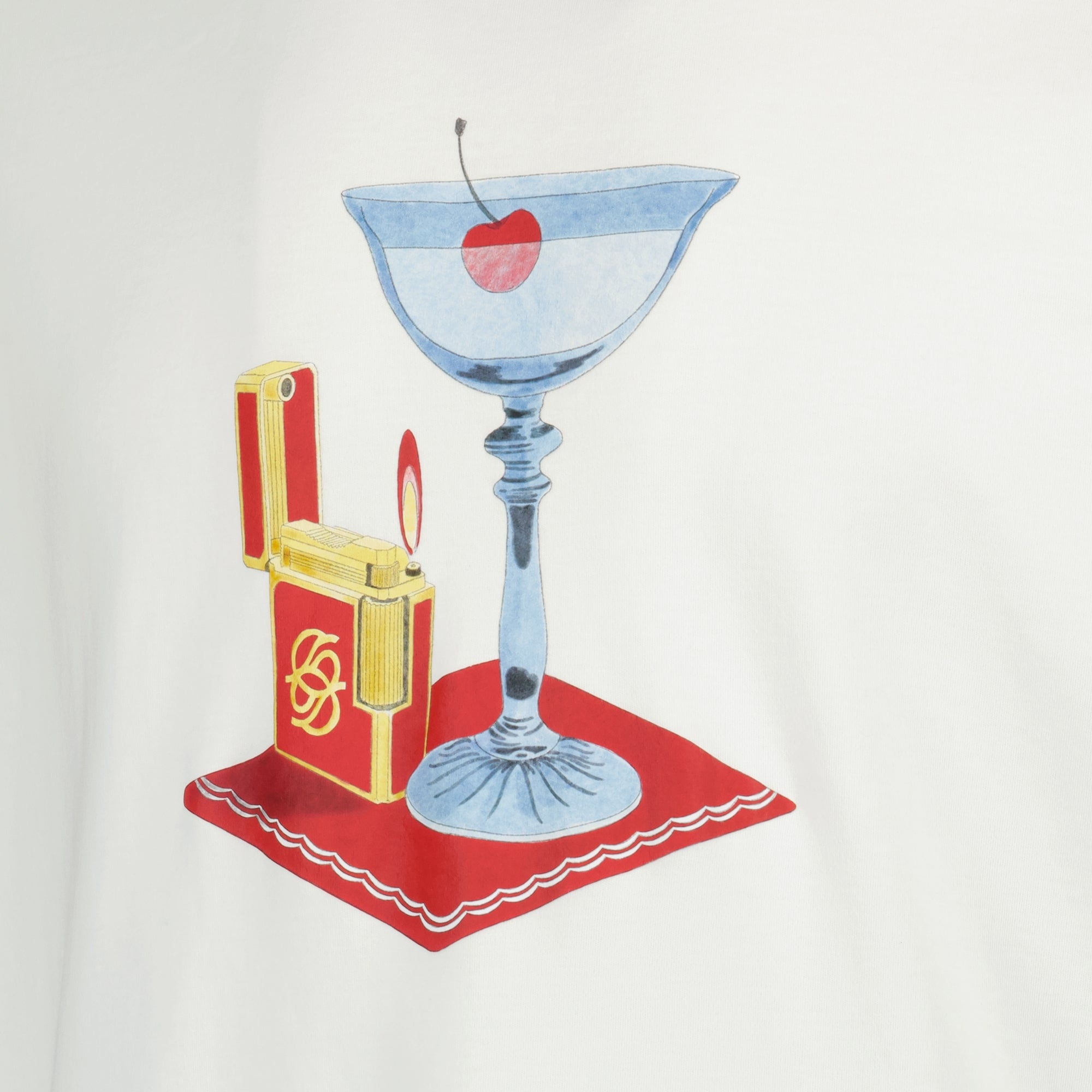 Bild des Drole De Monsieur Cocktail weißen T-Shirts für Männer - Frühjahr-Sommer 2026 - Detailansicht_2