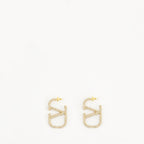 Bijoux Boucles d'oreilles VLogo en métal et cristaux Swarovski® Valentino Garavani Doré Femme