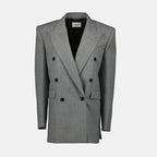 Vestes Blazer en laine Saint Laurent Gris Femme