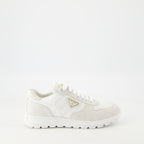 Sneakers Sneakers in Nylon e Pelle Prada Bianco Femme