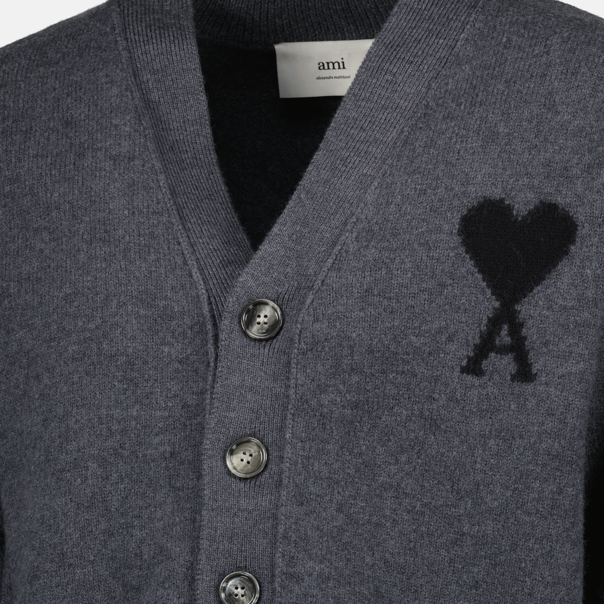 AMI PARISグレー ニットカーディガンMサイズ AMI Paris Ami De Coeur カーディガン | グレー | FARFETCH JP