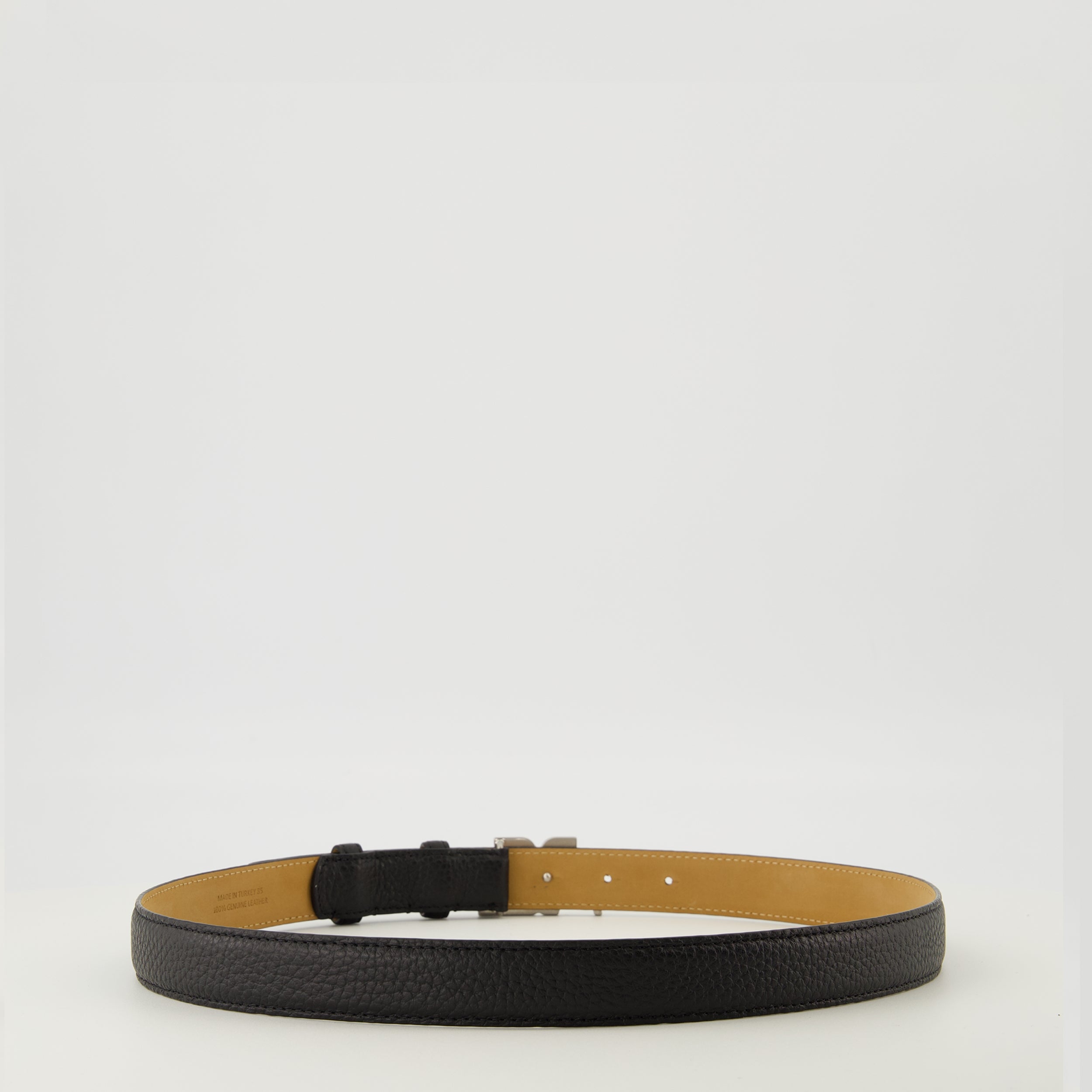 Image of the item Black leather AC belt by Courrèges for Men - Spring-Summer 2026 - Back View