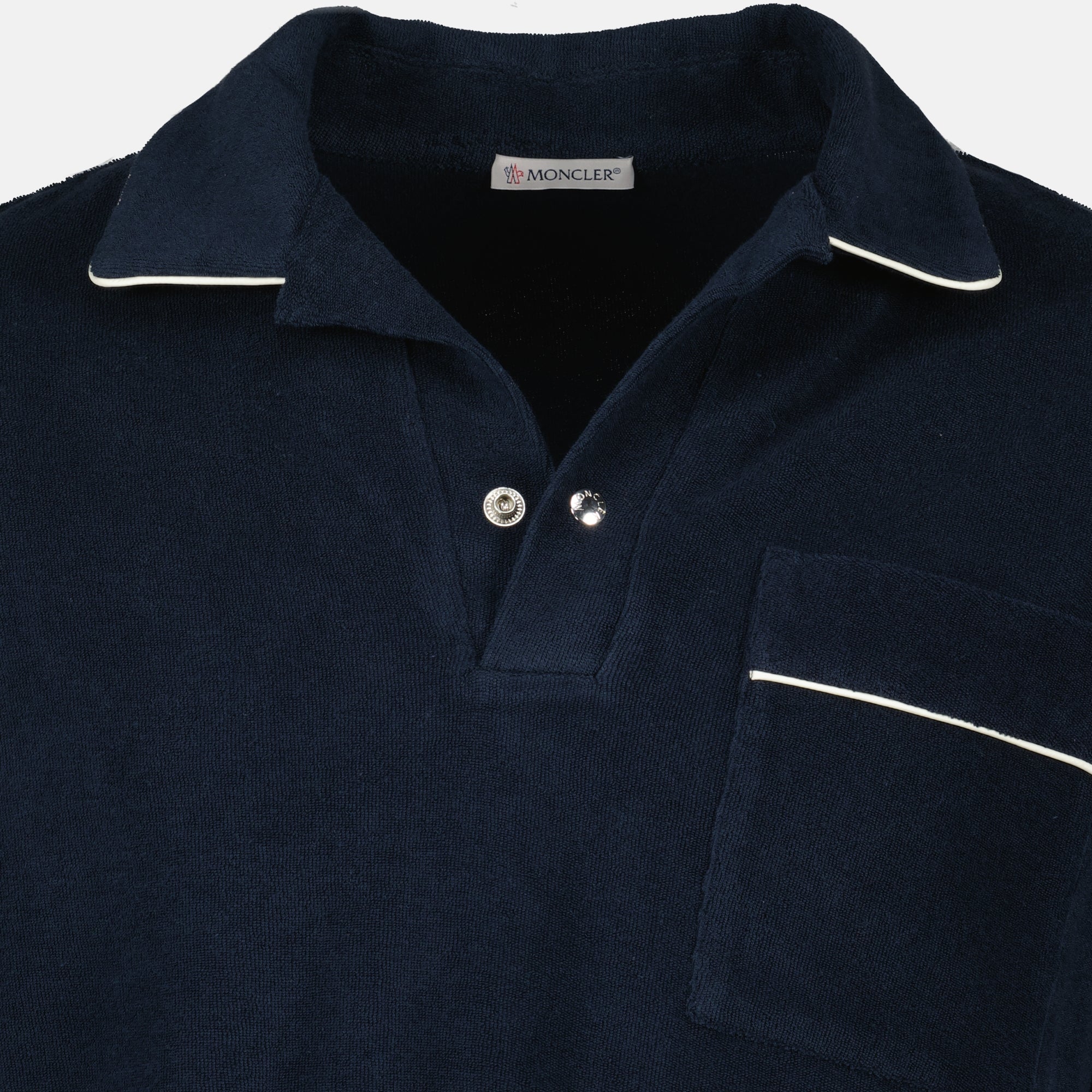 Polo shirts Terry Cotton Polo Moncler Dark blue Homme