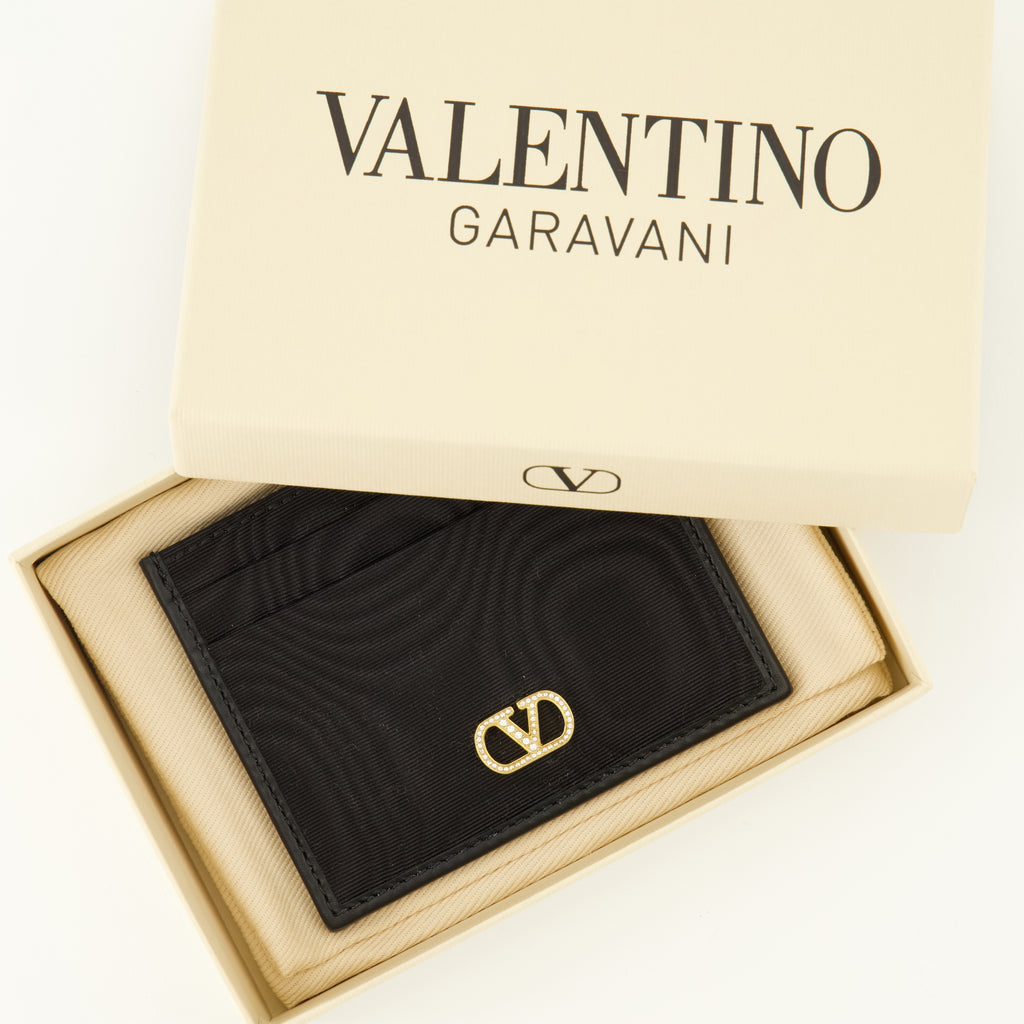 Petite maroquinerie 블랙 패브릭 VLogo 카드 홀더 Valentino Garavani Noir Femme