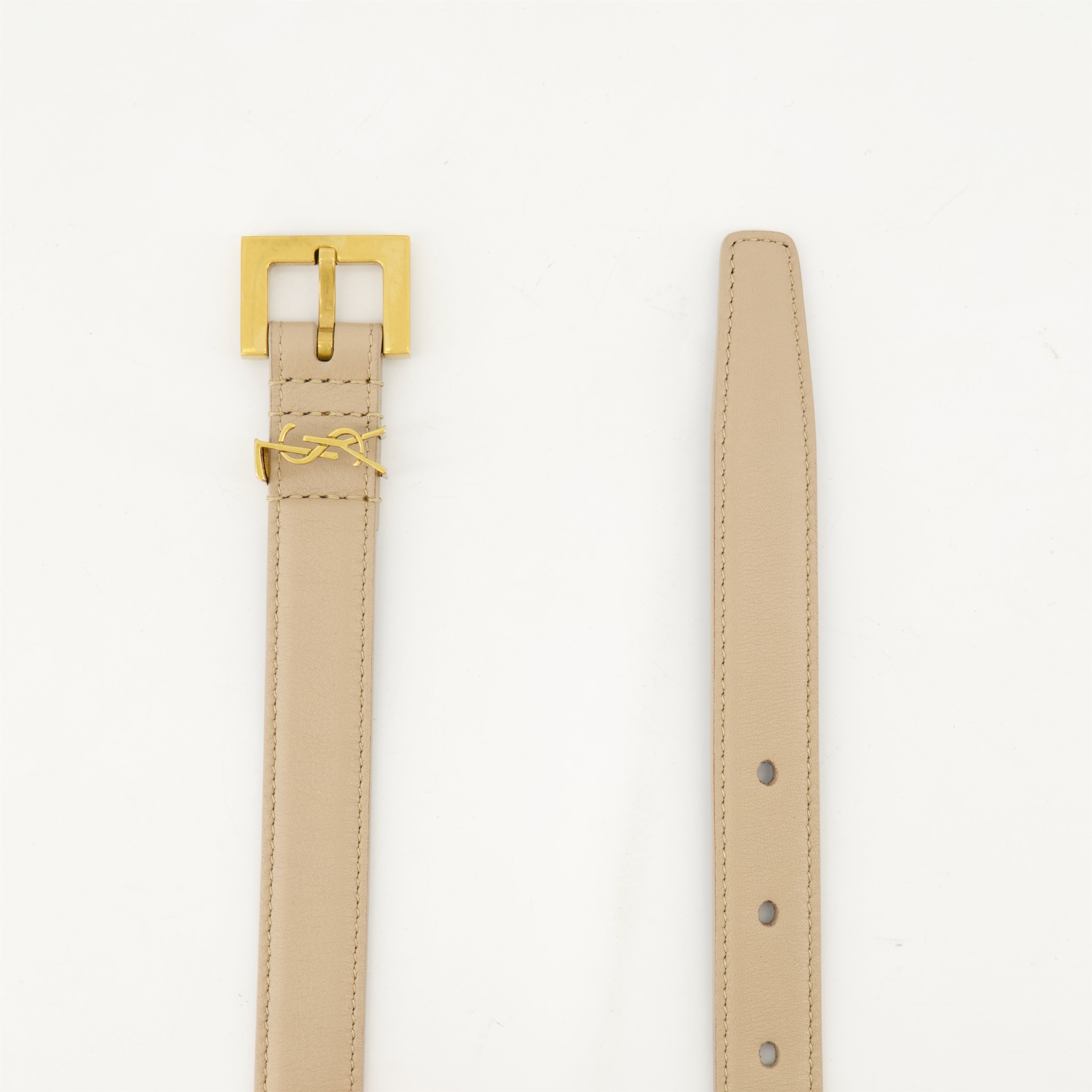 Ceintures Ceinture fine Cassandre Saint Laurent Beige Femme