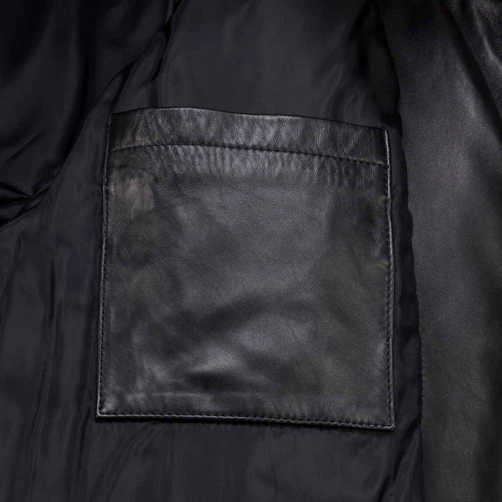 Manteaux Black Padded Leather Jacket Ami PARIS Noir Unisexe