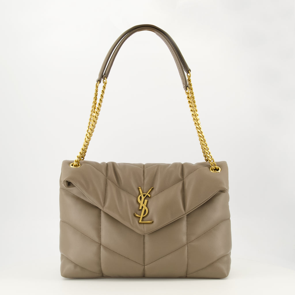 Image de l'article Sac Puffer medium gris de la marque Saint Laurent pour Femme - Saison Printemps-Été 2026 - Vue de Face