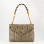 Image de l'article Sac Puffer medium gris de la marque Saint Laurent pour Femme - Saison Printemps-Été 2026 - Vue de Face