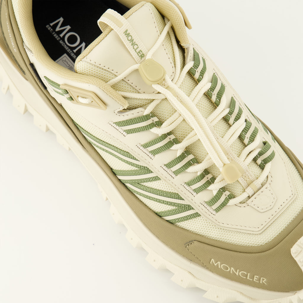 Image of the Moncler Men's Trailgrip GTX Beige Sneakers - Spring-Summer 2026 - Detailed top view