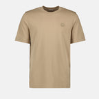 T-shirts T-shirt à logo en cuir Moncler Beige Homme