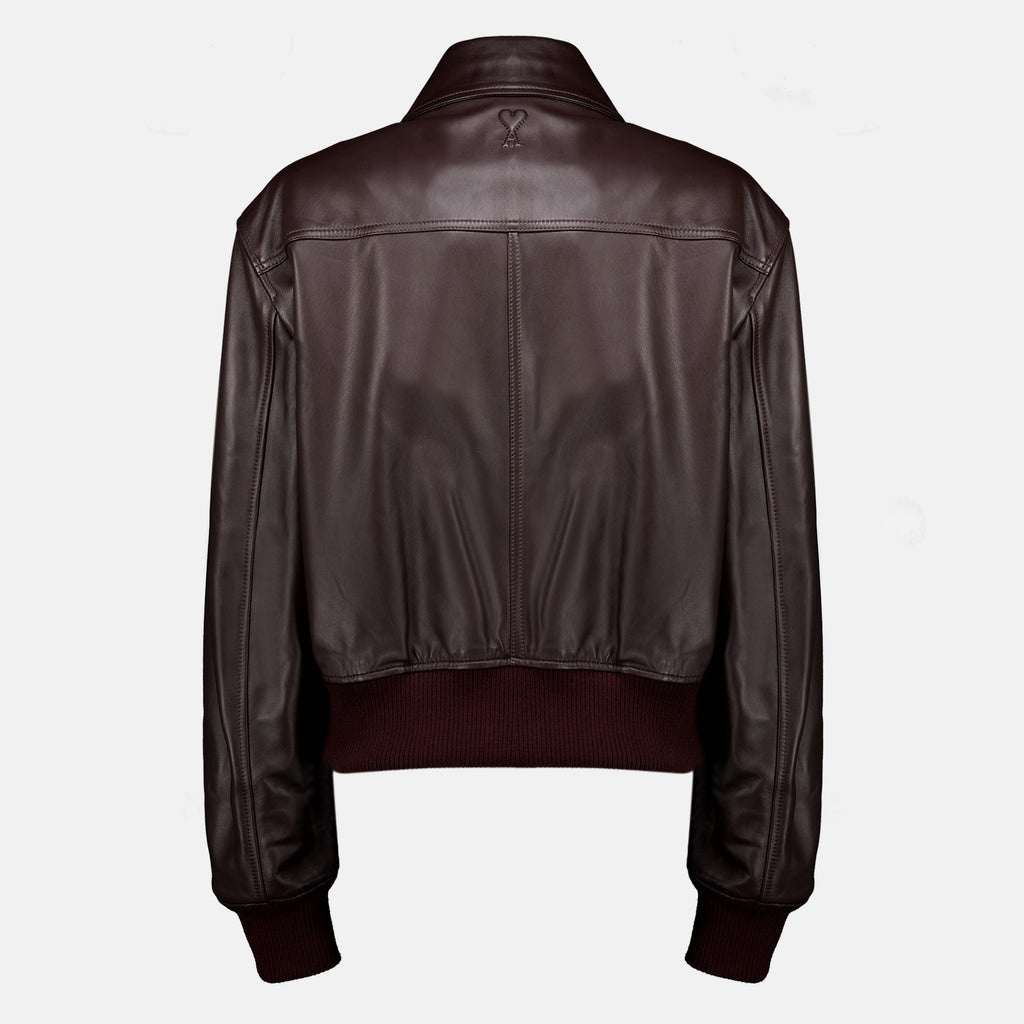 Manteaux Chaqueta de Cuero Burdeos Ami PARIS Bordeaux Femme