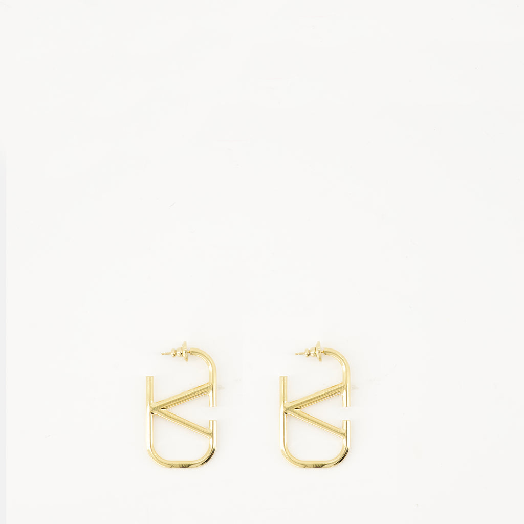 Bijoux VLogo 골드 메탈 귀걸이 Valentino Garavani Doré Femme